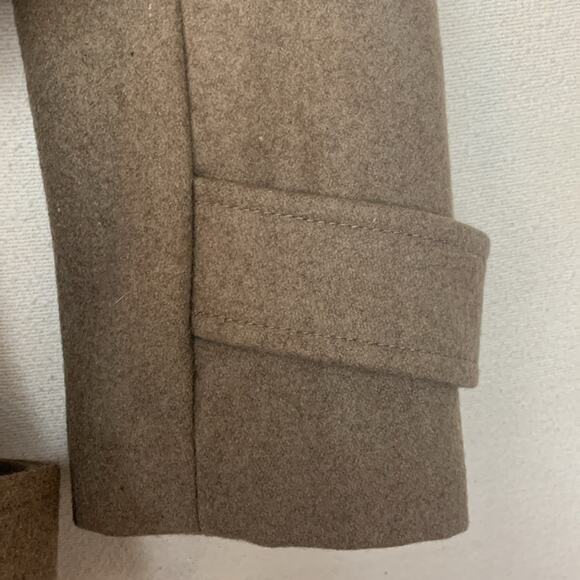 Calvin Klein womens size 4 pea coat small wool blend tan tie hooded business pr - Picture 9 of 10